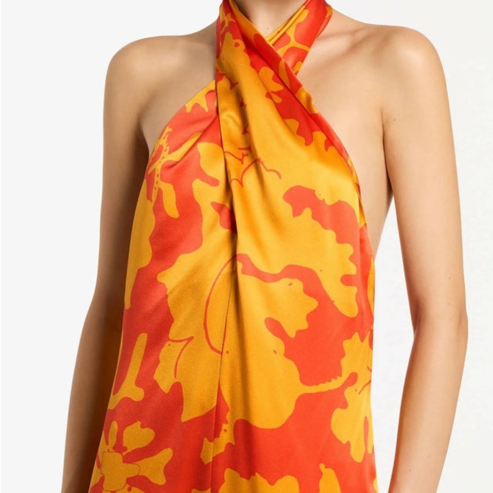 SIR the label Orange and Yellow Halter Maxi Dress